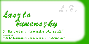 laszlo humenszky business card